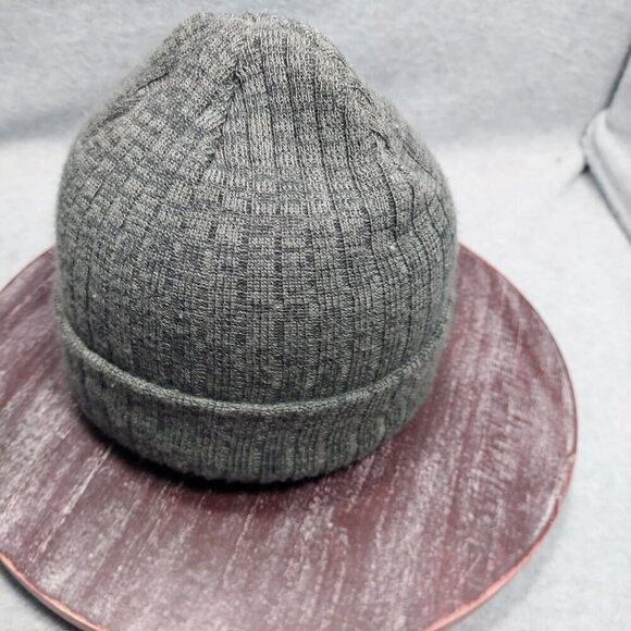 Aussie Island Surf Shop Ribbed Knit Beanie Hat Dark Gray Acrylic Winter Cap - Picture 6 of 8